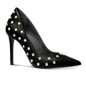 Michael Kors Women's Studded Black Leather Pointed 4" Heels Size 8